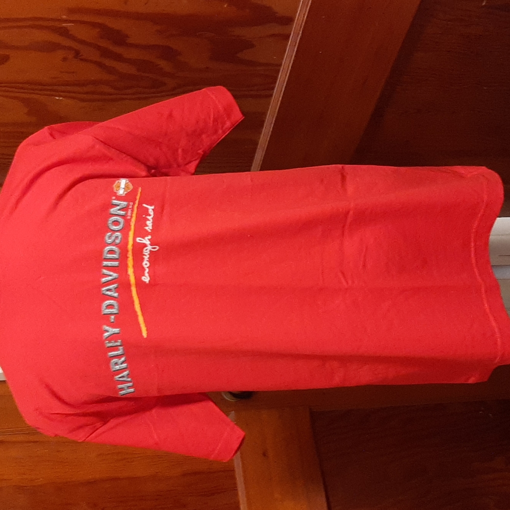 Vintage Harley-Davidson Enough Said Stockholm Sweden Red Med T-shirt